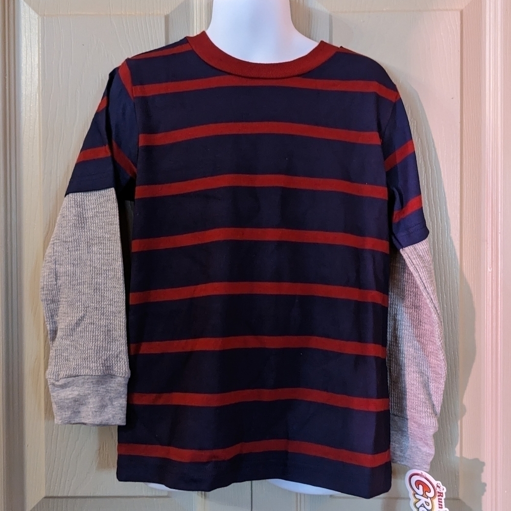New Gerber graduates boy's striped long sleeve shirt 4T, T1A